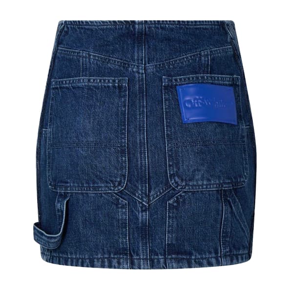 Off White Cargo Denim Minikjol för damer