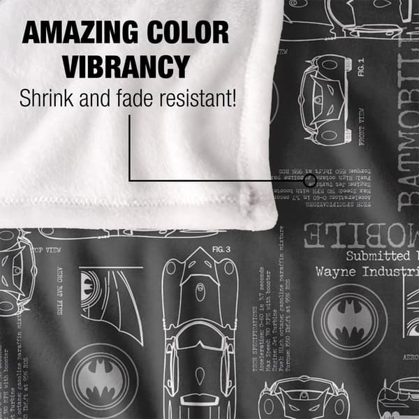 Batman Wayne Industries Batmobile Blanket