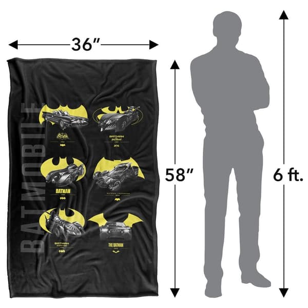 Batman Batmobile Polyester Soft Touch Blanket
