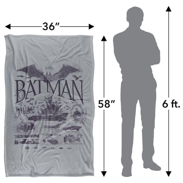 Batman Batmobile Soft Touch Logo Blanket