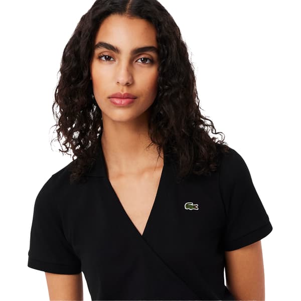 Lacoste Dam V-ringad kortärmad omlottklänning
