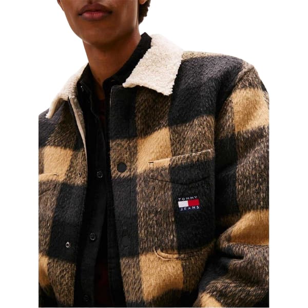Tommy Jeans Herr Rutig Borg Regular Overshirt
