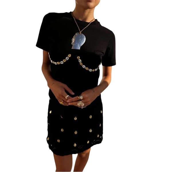 Never Fully Dressed Dam/Dam Embellished Virkad Minikjol