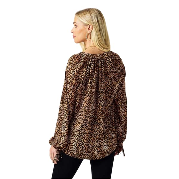 Biba Dam Leopardmönstrad Blus med Knappar