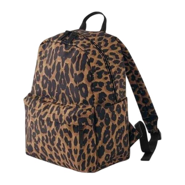 Bagbase Leopard Print Recycled Polyester Mini Backpack