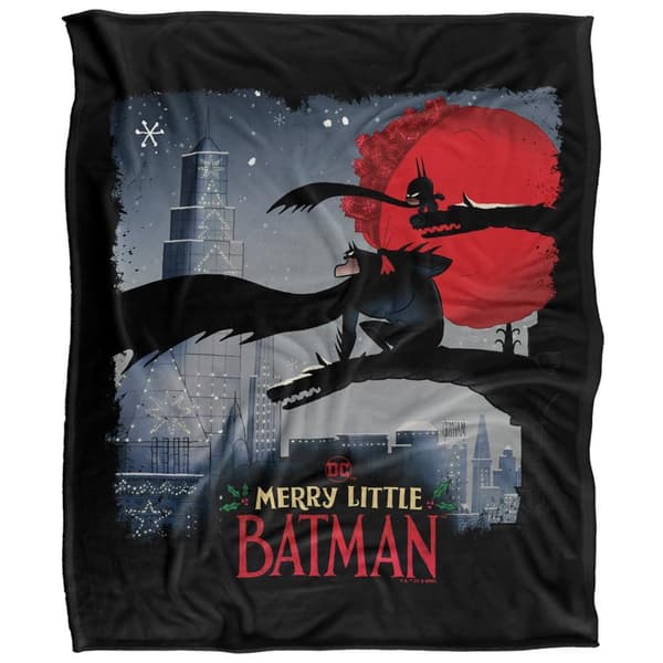 Merry Little Batman Skyline Soft Touch Blanket
