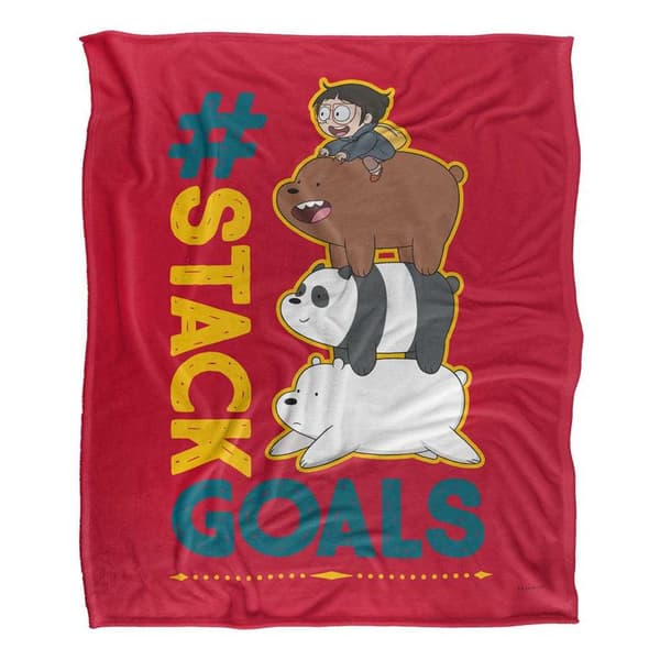 We Bare Bears Goals Silky Stack Supersoft Blanket