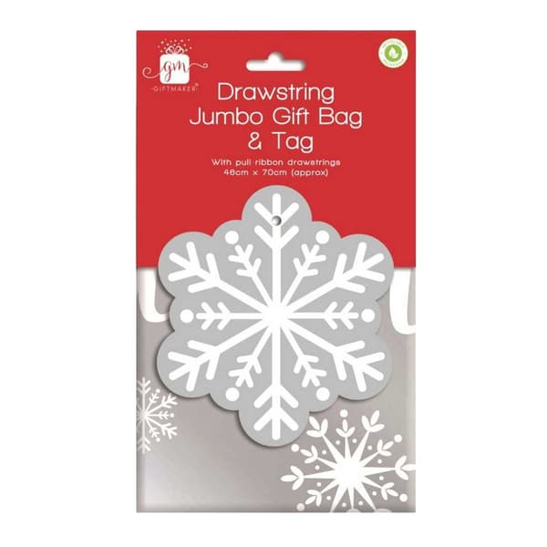 IG Design Snowflake Plastic Holographic Drawstring Bag