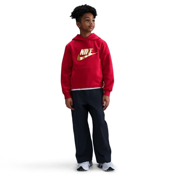 Nike Childrens/Kids Text Logo Pullover Hoodie