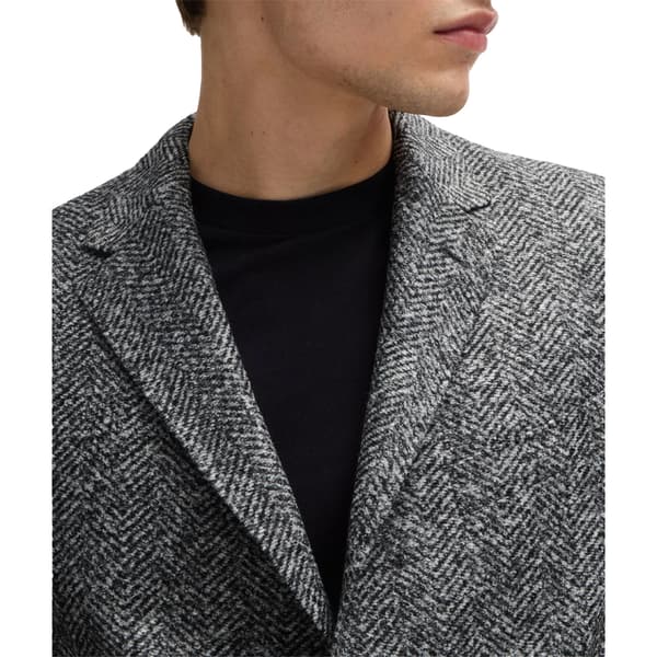 Boss Mens Herringbone Lapel Collar Blazer