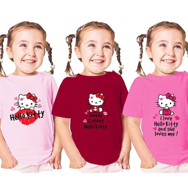 Hello Kitty T-shirt för barn (3-pack)
