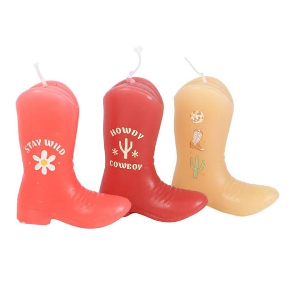 Something Different Cowboy Boot Candle (Pack of 3)