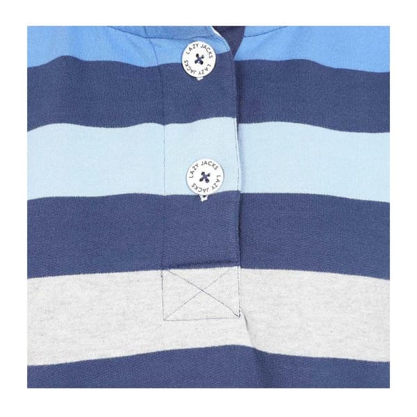 Lazy Jacks Womens/Ladies Striped Button Neck Sweatshirt