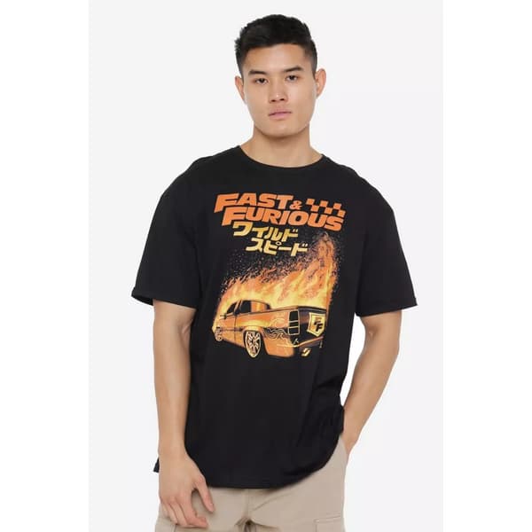 Fast & Furious Herr T-shirt med eld