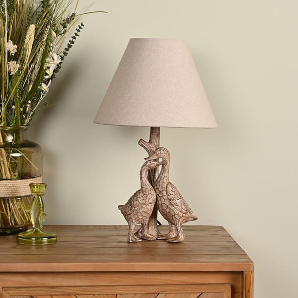Hestia Wood Effect Resin Table Lamp 17