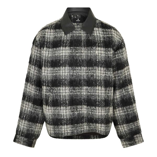 Represent Mens Leather Accents Two-Way Regular Overshirt
