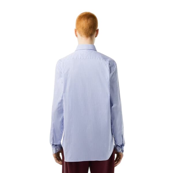 Lacoste Mens Striped Premium Cotton Regular Button-Down Shirt