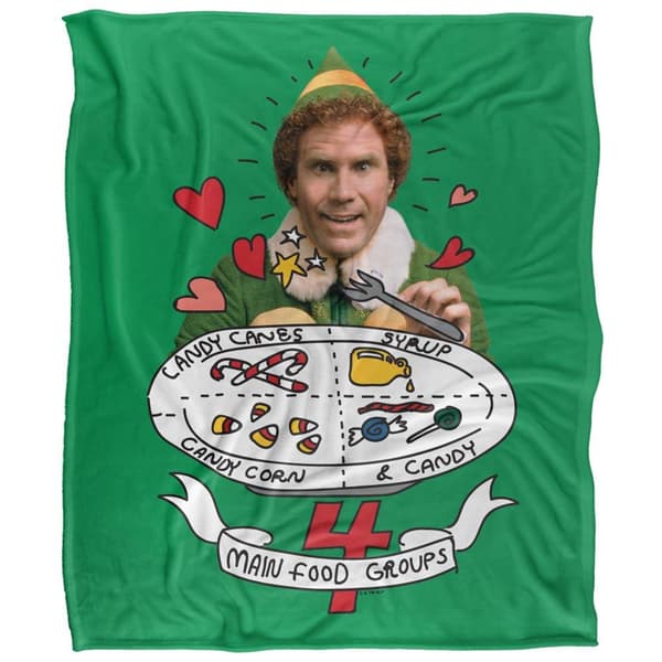 Elf 4 Main Food Groups Soft Touch Blanket