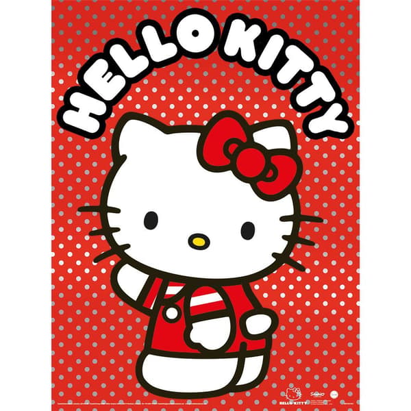 Hello Kitty Prickig Metallisk Affisch