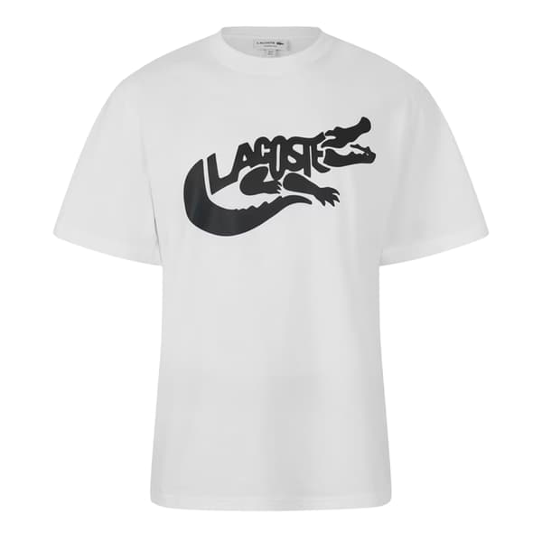 Lacoste Herr Croc Script Graphic Logo Klassisk T-shirt
