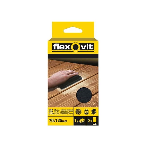 Flexovit Hook & Loop Slipkloss-kit Blandat 70 X 125mm (3-pack)
