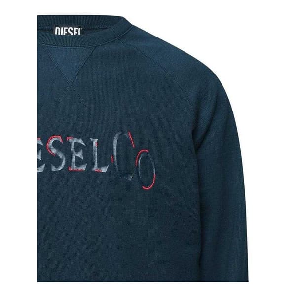 Diesel Herr Våffelstickad Raglan Sweatshirt