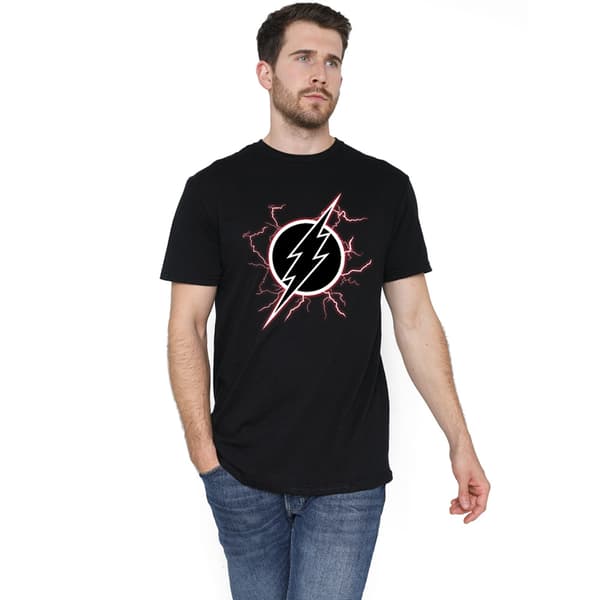 The Flash Herr T-shirt med blixtlogotyp