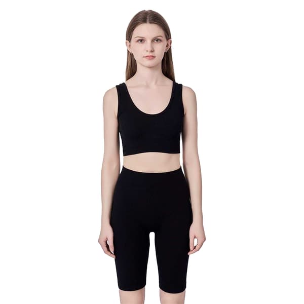 Miso Dam Ribbad Premium Bomull Slim Croppad Topp