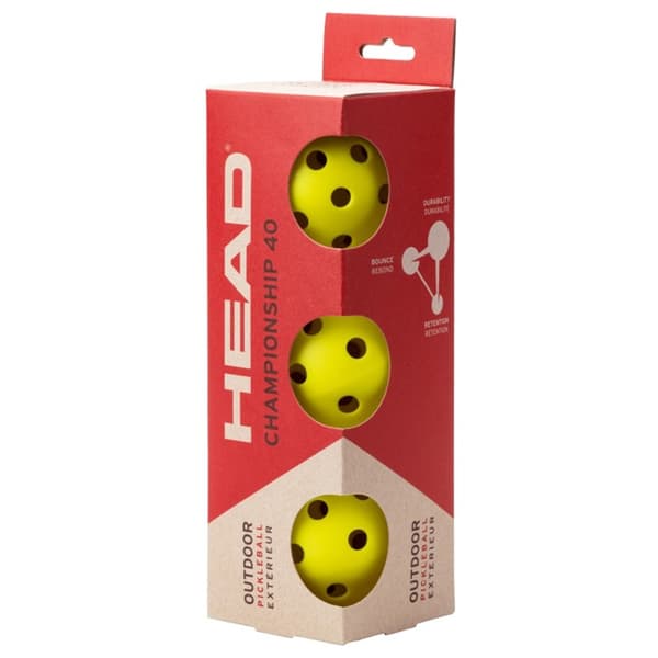 Head Championship 40 Pickleballbollar (3-pack)