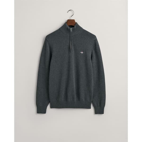 Gant Mens Micro Textured Half Zip Sweatshirt