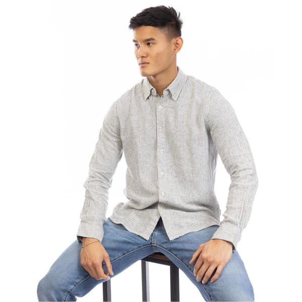 Peter Werth Mens Rascoe Collared Long-Sleeved Button-Down Shirt