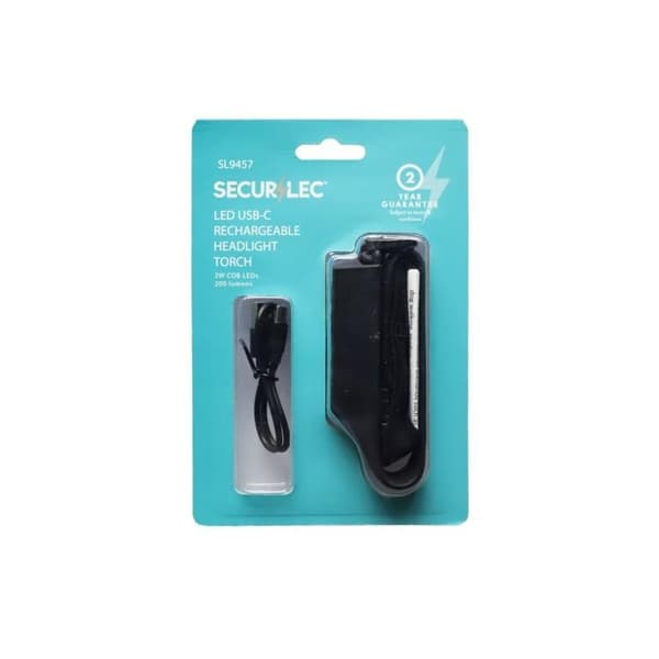 Securlec Genopladelig USB-hovedlygte
