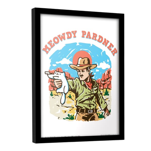 Threadless A Cowboy And A Cat Framed Poster