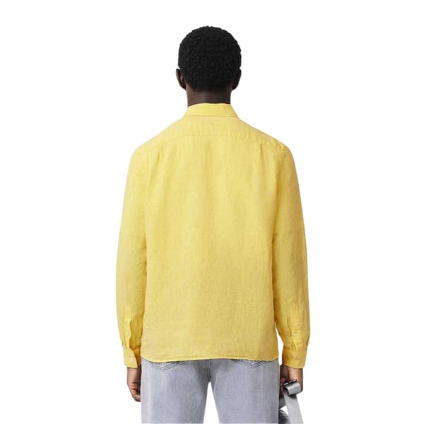 Lacoste Mens Linen Button-Down Shirt