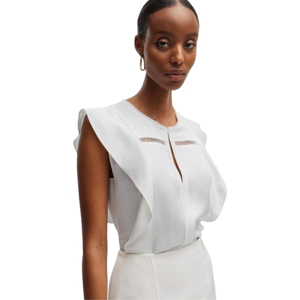 Boss Dam/Dam Nyckelhåls Regular Ruffle Blus