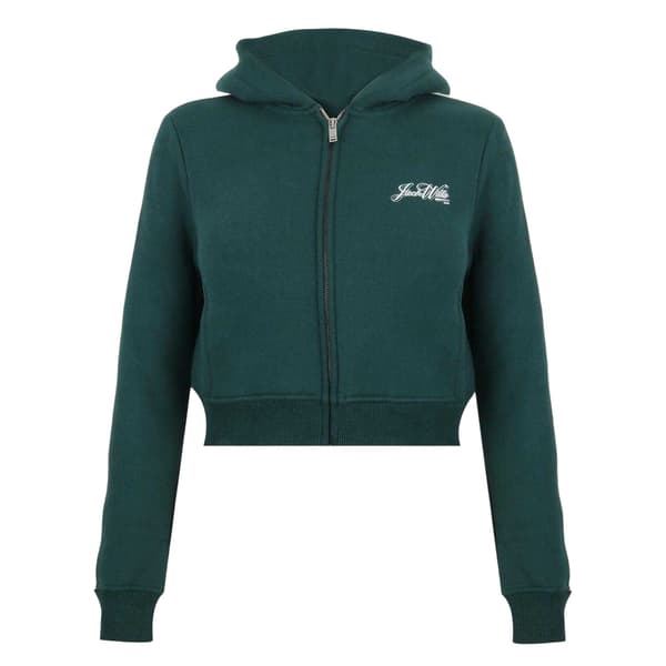 Jack Wills Dam/Dam Script Cropped Full Zip Hoodie