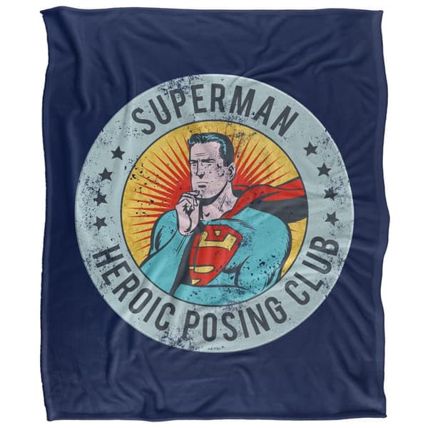 Superman Heroic Posing Club Blanket
