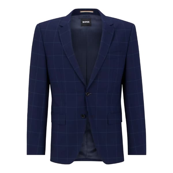 Boss Mens Plaid Lapel Collar Blazer
