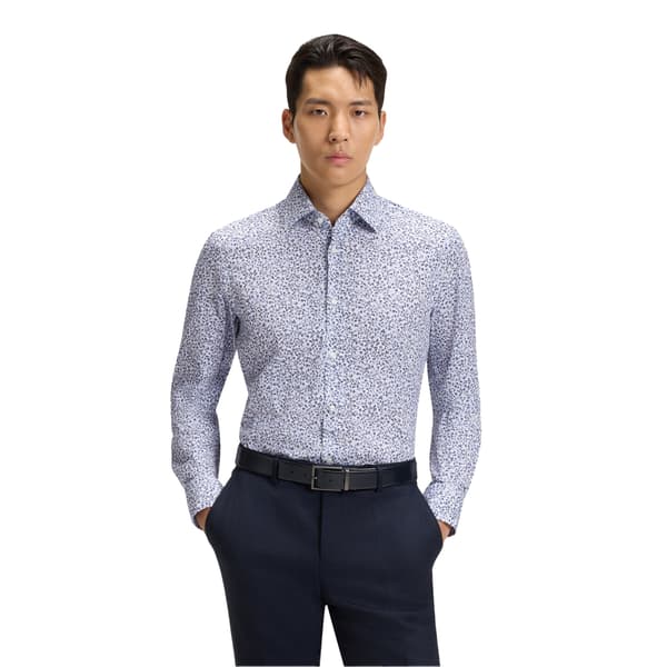 Boss Herrskjorta Blommig Slim Långärmad