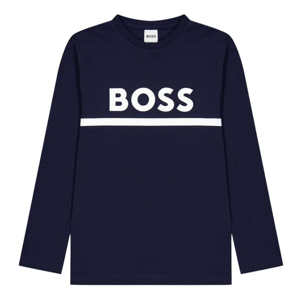 Boss Barn Logotyp Långärmad T-shirt