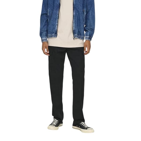 Only Mens Plain Straight Cargo Trousers