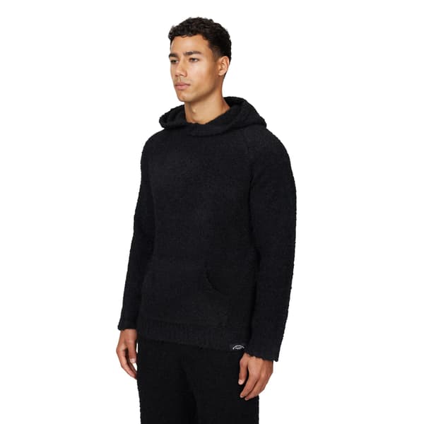 Good For Nothing Mens Knitted Fluffy Pull Over Oversized Hoodie