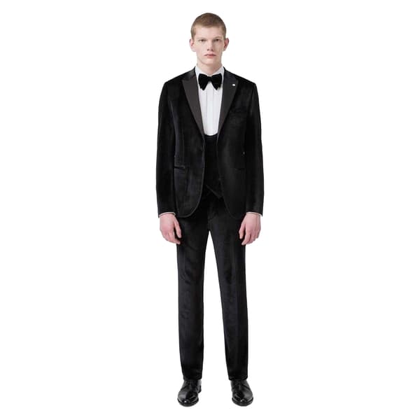 Twisted Tailor Miesten Sametti Flat Fronted Smokkihousut