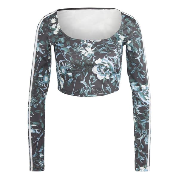 Adidas Blommig Croppad Långärmad Blus för Dam