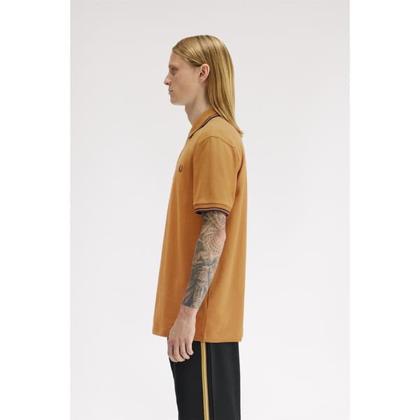 Fred Perry Pikétröja med dubbla ränder för män