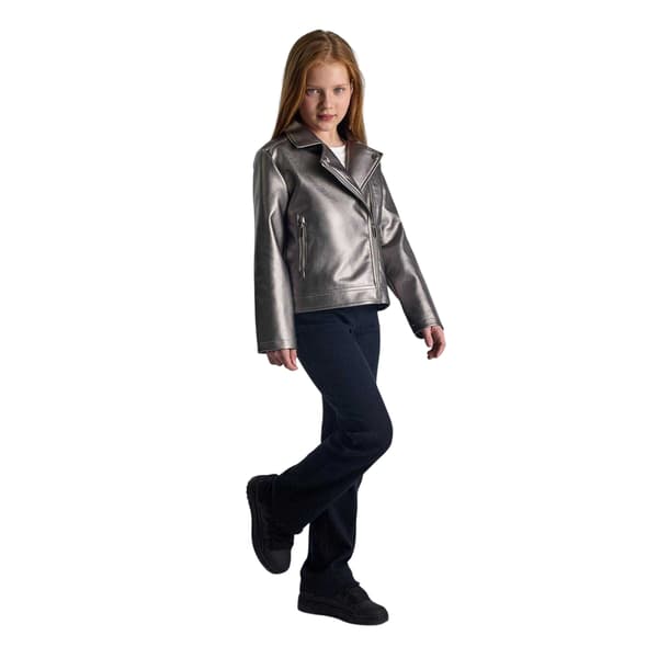 Minoti Girls Metallic Biker Jacket
