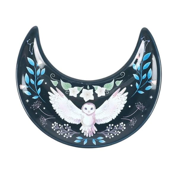 Something Different Crescent Moon Owl Trinket Dish
