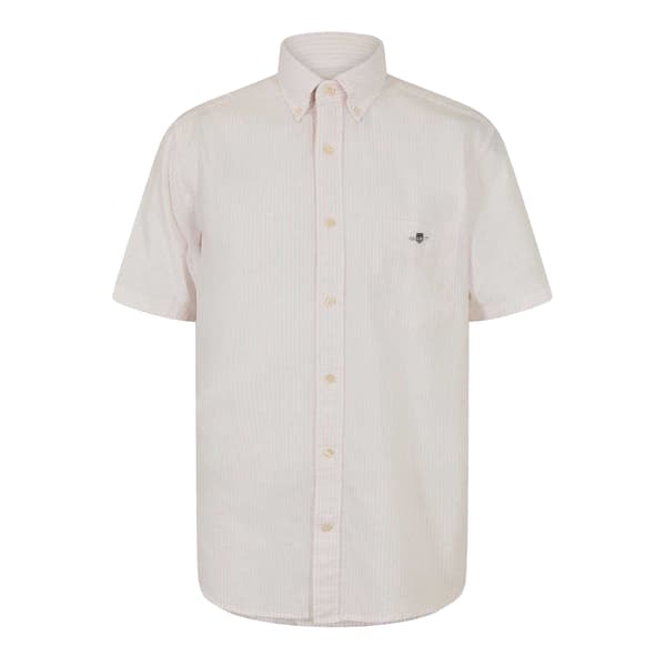 Gant Herr Randig Kortärmad Button-Down Skjorta