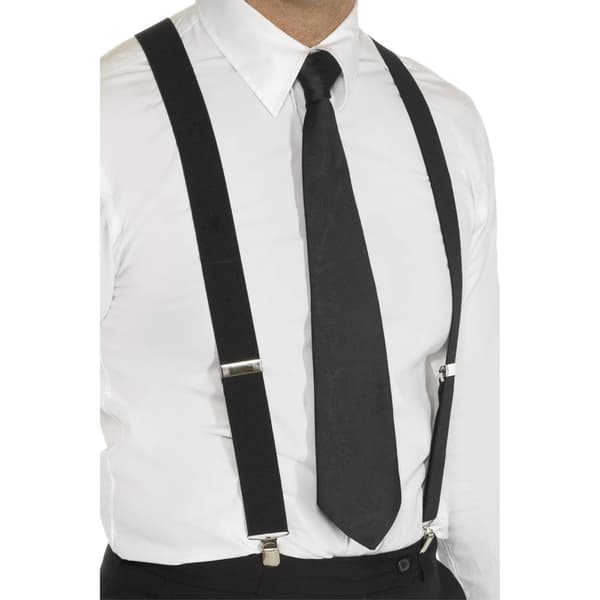 Smiffys Unisex Adult Plain Elasticated Braces