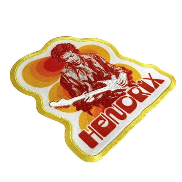Jimi Hendrix Woven Guitar Iron On Patch